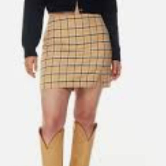 Aritzia Plaid Wool Blend Mini Skirt - Picture 3 of 6